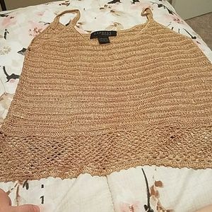 Gold crocheted tank top